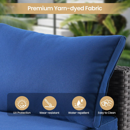 Set di mobili da giardino in vimini XIZZI da 8 pezzi con braciere