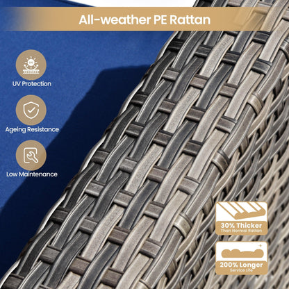 Set di mobili da giardino in vimini XIZZI da 8 pezzi con braciere