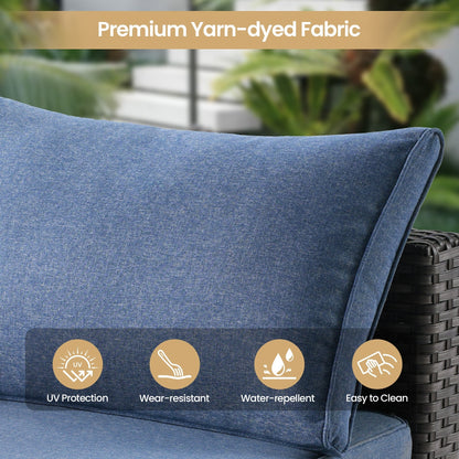 Set di mobili da giardino in vimini XIZZI da 8 pezzi con braciere