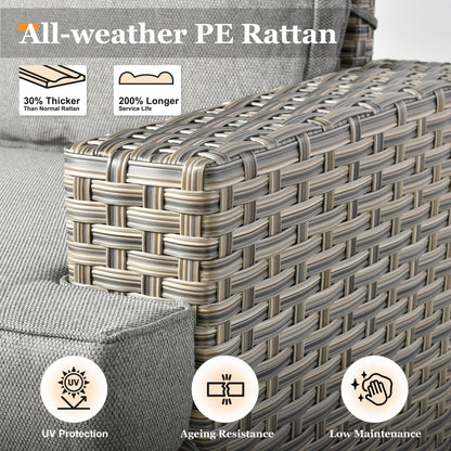 Set di mobili da giardino in vimini XIZZI da 8 pezzi con sedie girevoli