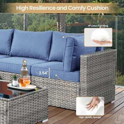 XIZZI 9 pezzi mobili da giardino in vimini sedia a dondolo girevole con tavolo braciere