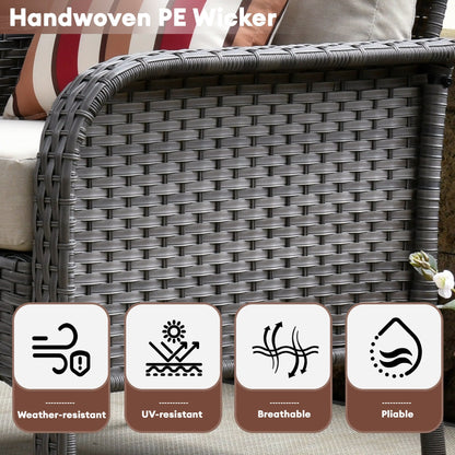 Set da conversazione per esterni XIZZI da 4 pezzi con tavolo