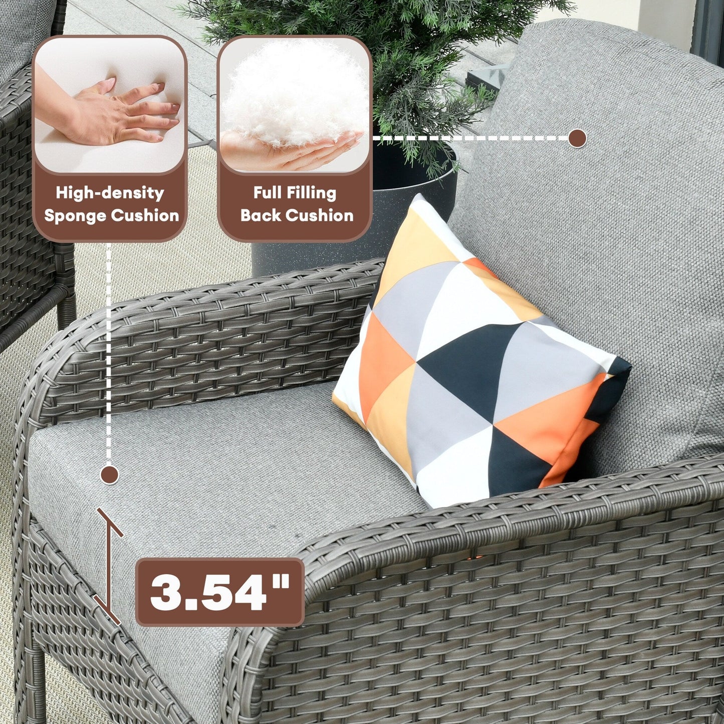 Set da conversazione per esterni XIZZI da 4 pezzi con tavolo