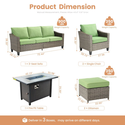 Set di mobili da esterno XIZZI con tavolo da fuoco