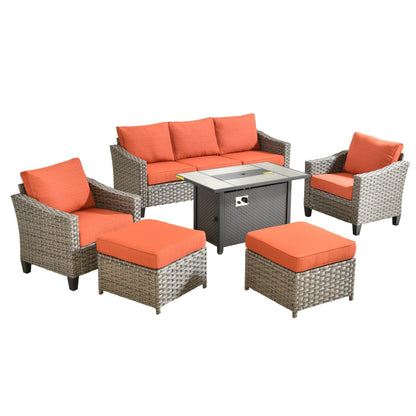 Set di mobili da esterno XIZZI con tavolo da fuoco