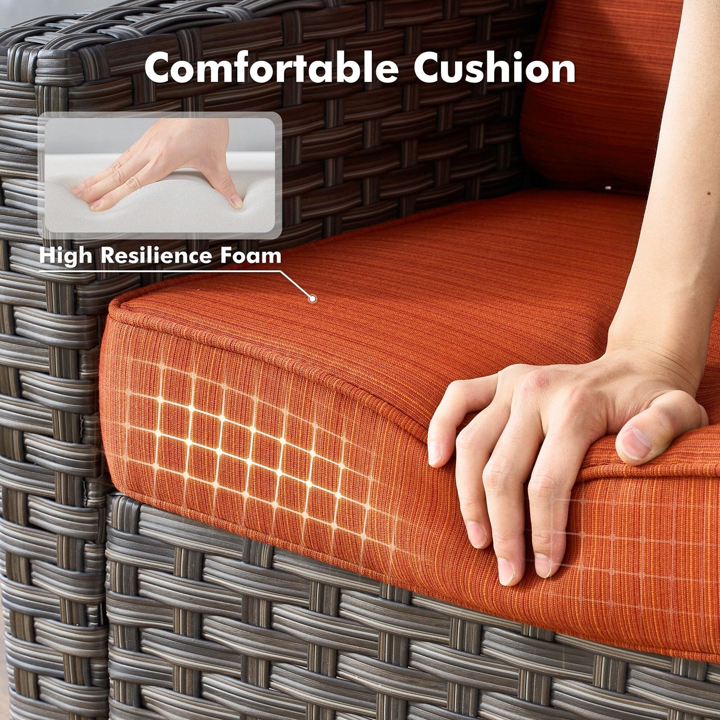 Set di mobili da esterno XIZZI con tavolo da fuoco