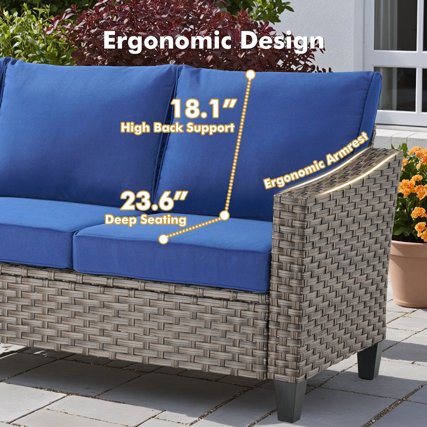 Set di mobili da esterno XIZZI con tavolo da fuoco