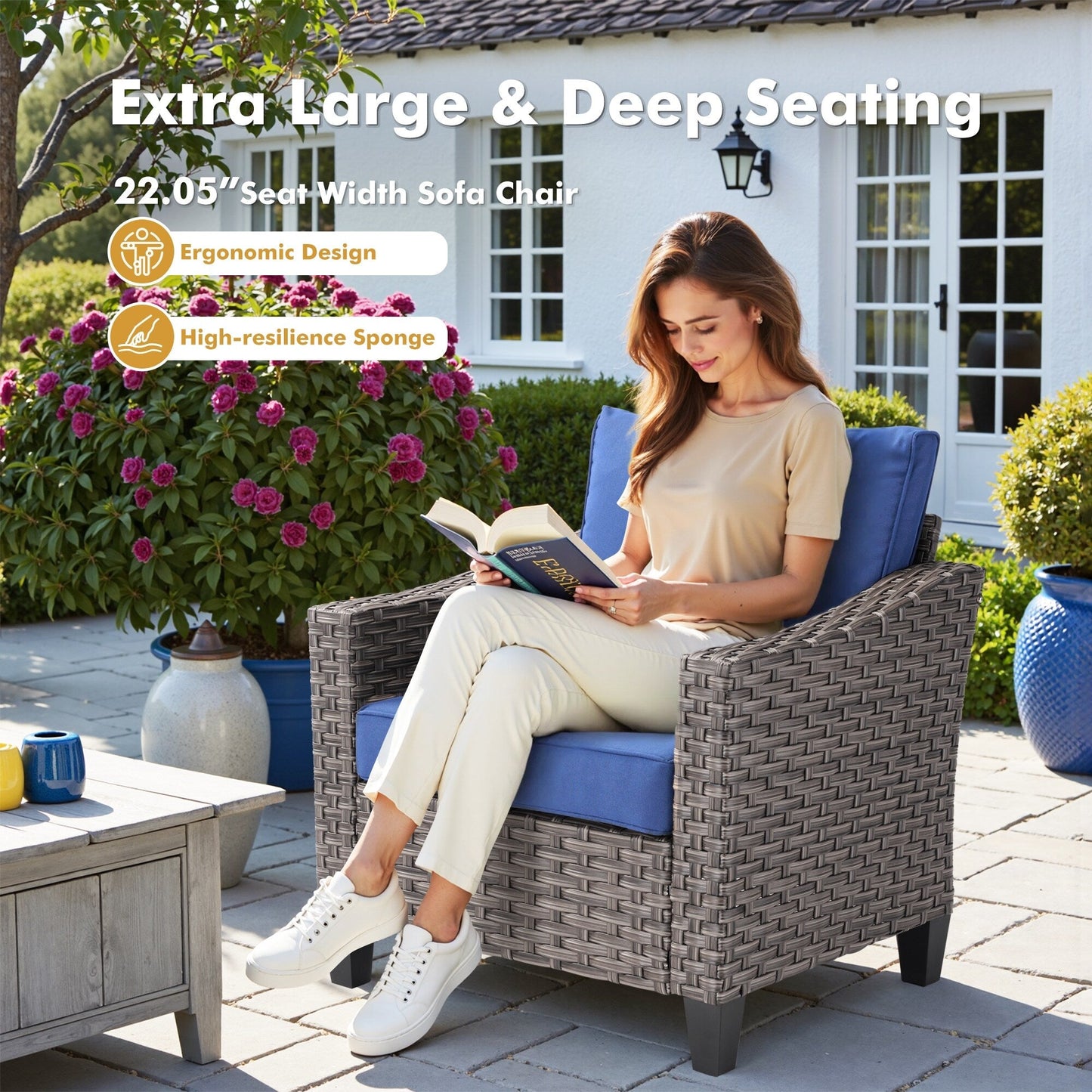 Set di mobili da esterno XIZZI con tavolo da fuoco