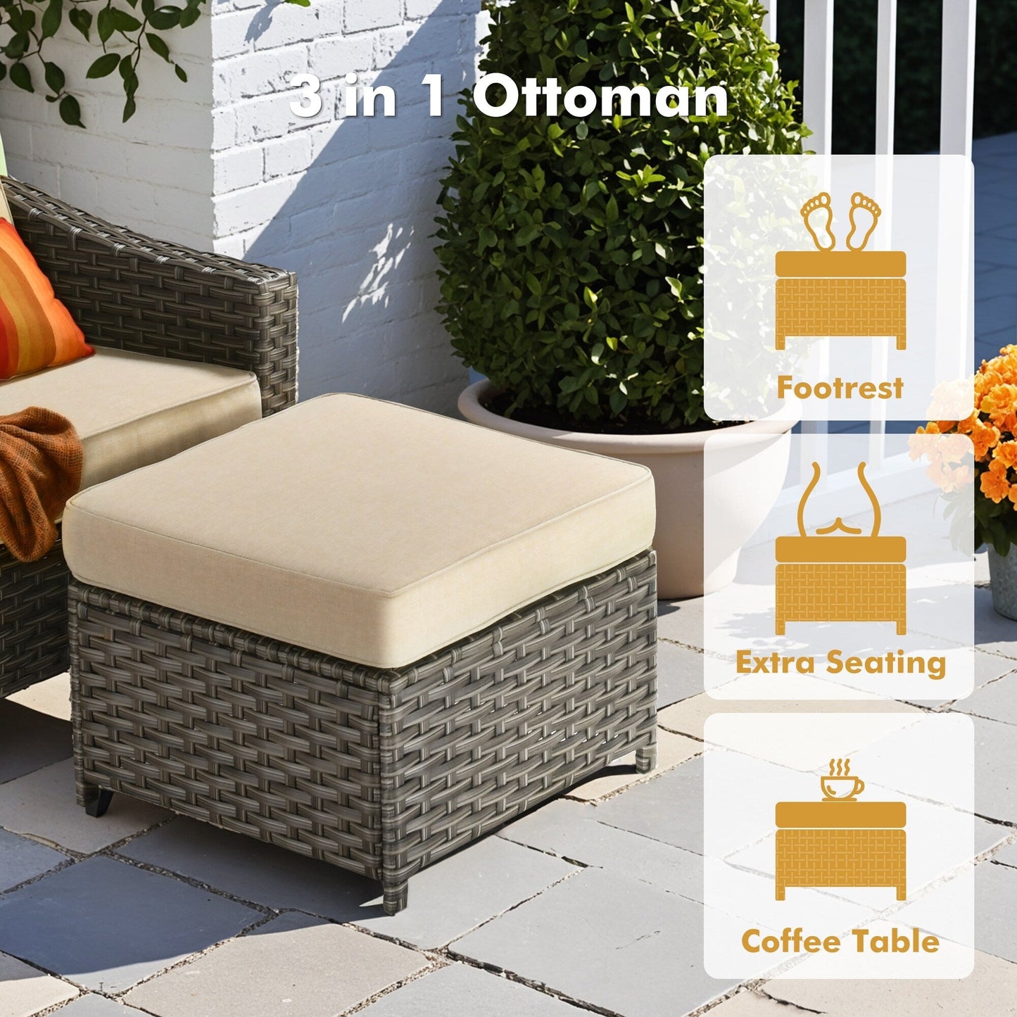 Set di mobili da esterno XIZZI con tavolo da fuoco