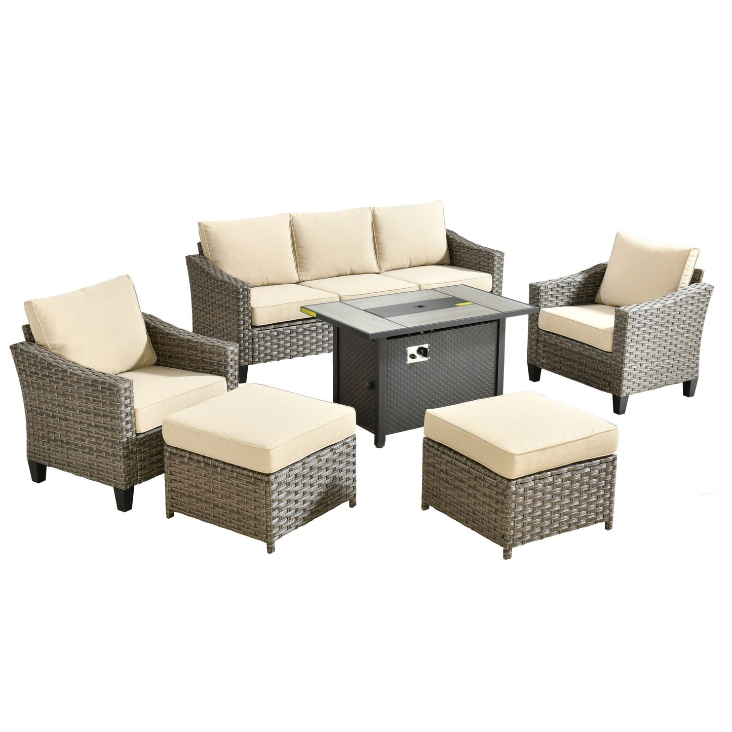 Set di mobili da esterno XIZZI con tavolo da fuoco