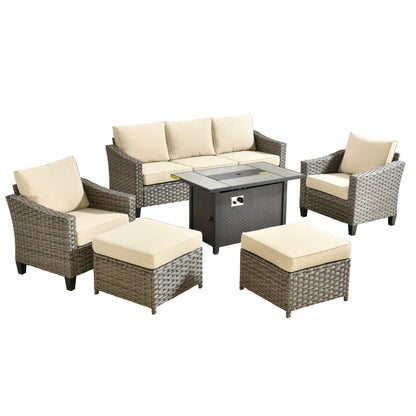 Set di mobili da esterno XIZZI con tavolo da fuoco