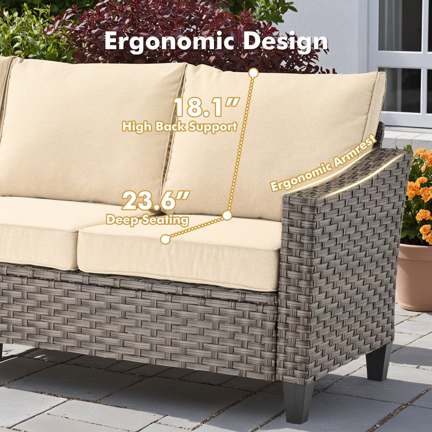 Set di mobili da esterno XIZZI con tavolo da fuoco