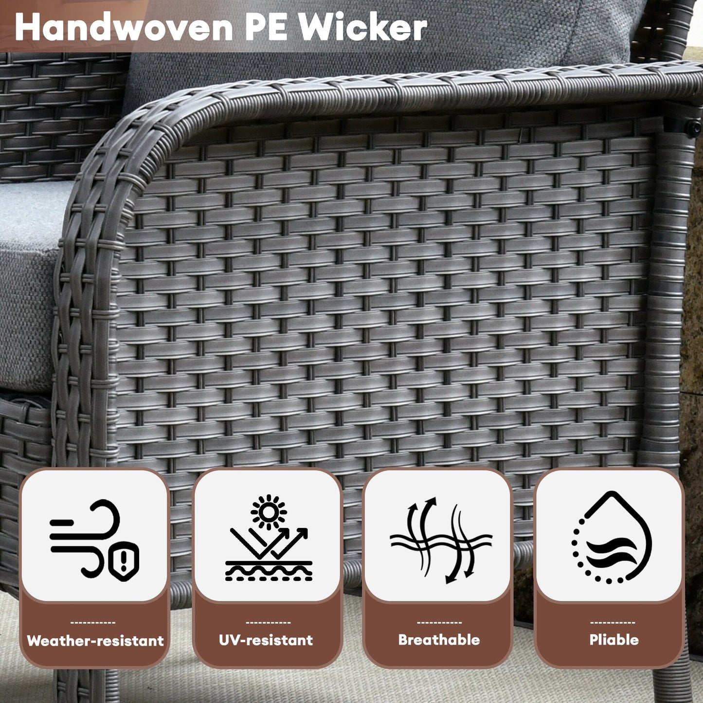 Set di sedie in vimini per esterni XIZZI (set da 2)