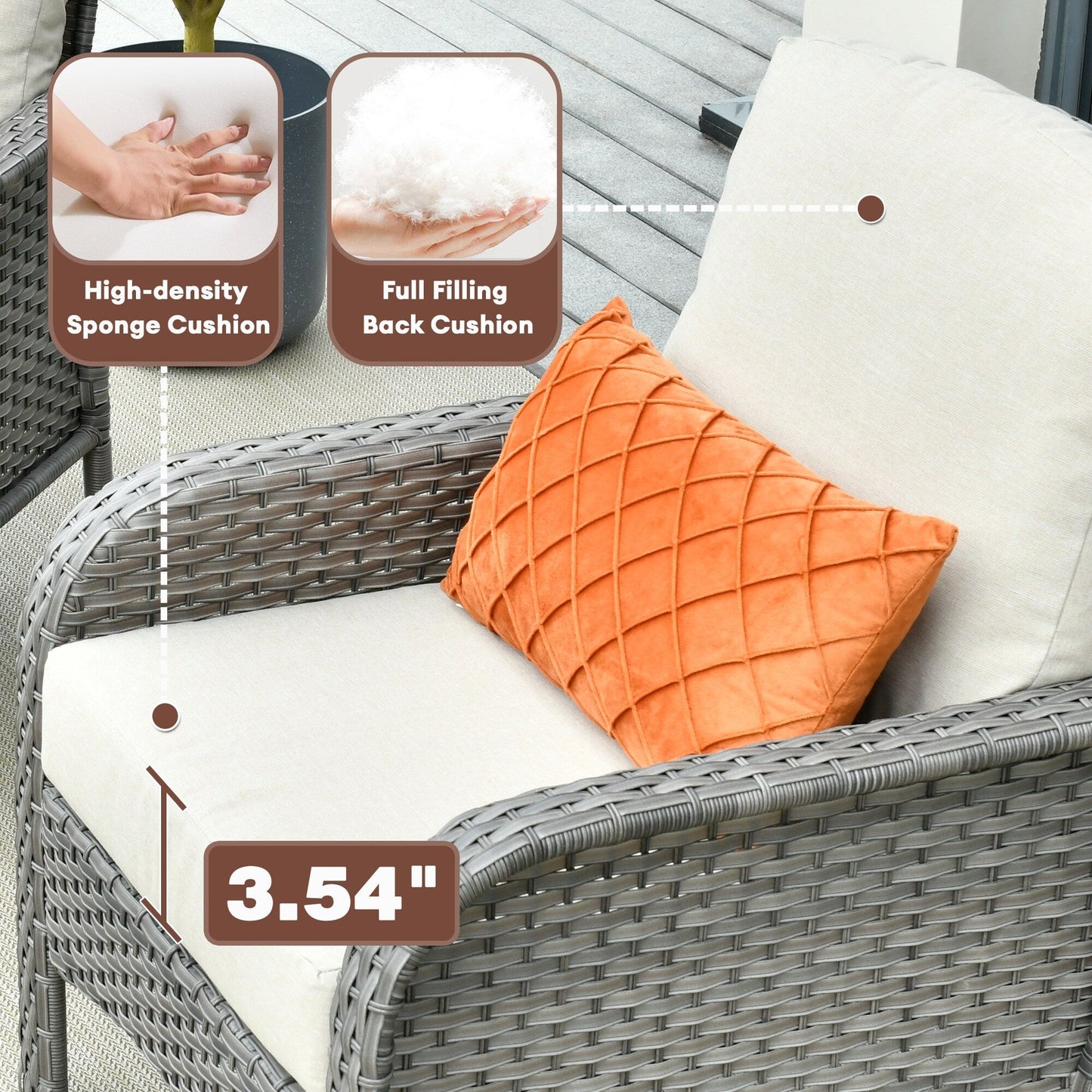 Set di sedie in vimini per esterni XIZZI (set da 2)