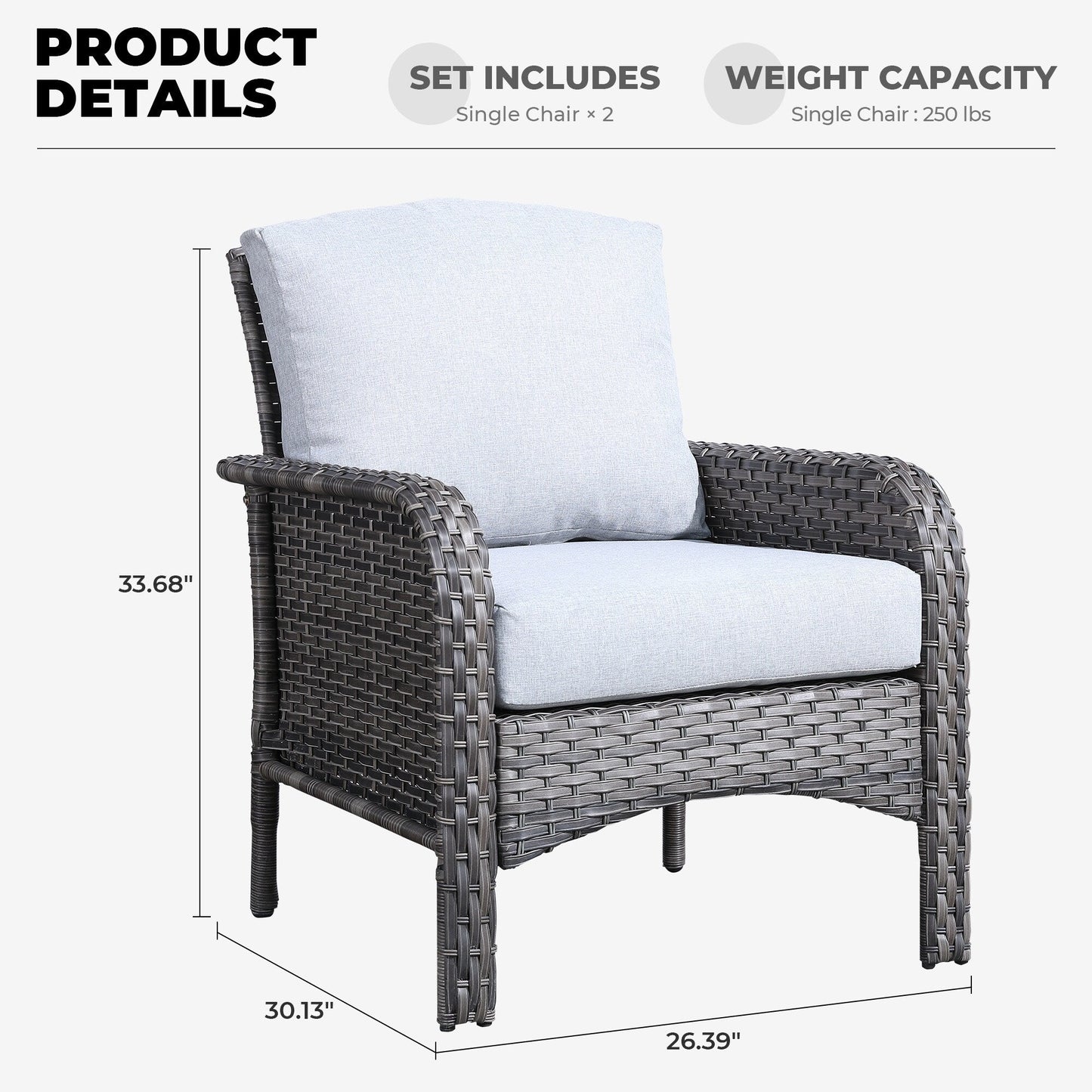 Set di sedie in vimini per esterni XIZZI (set da 2)