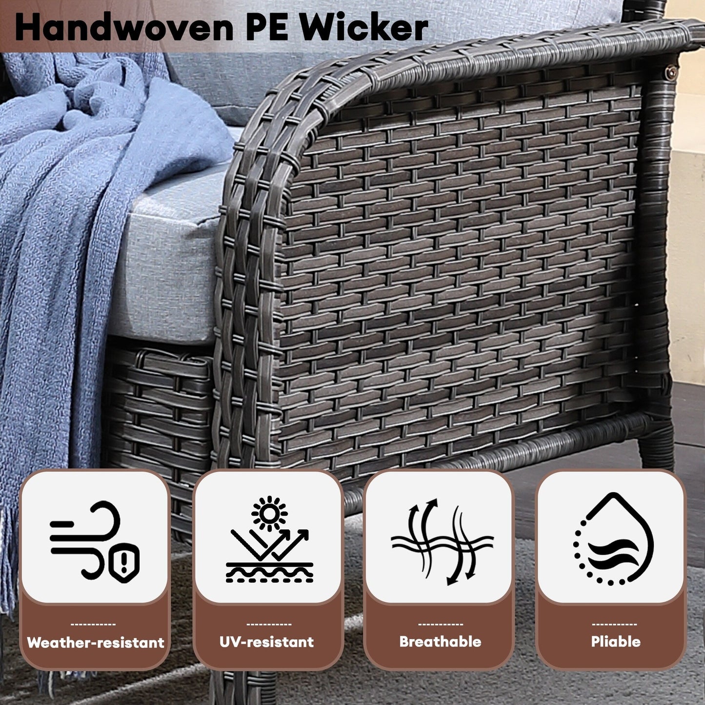 Set di sedie in vimini per esterni XIZZI (set da 2)