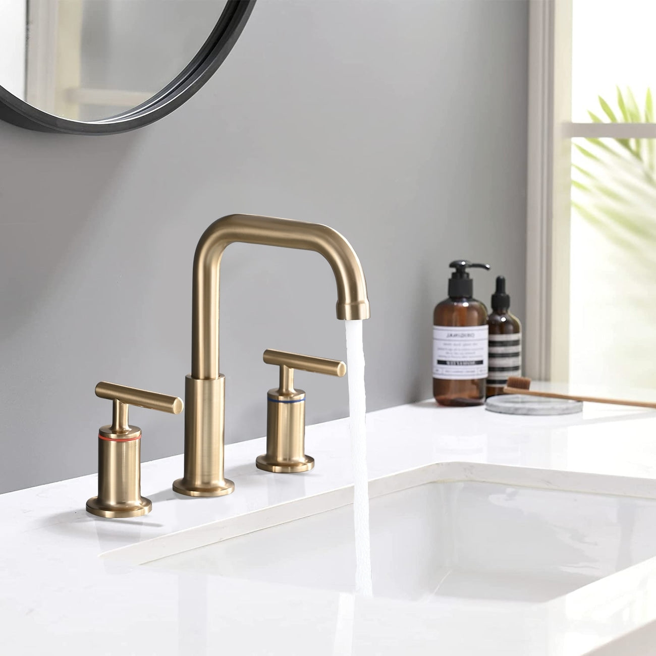 Rubinetto per lavabo da bagno di lusso YASINU da 8 pollici con scarico a scomparsa