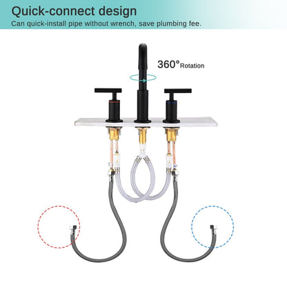 Rubinetto per lavabo da bagno di lusso YASINU da 8 pollici con scarico a scomparsa