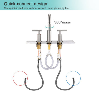 Rubinetto per lavabo da bagno di lusso YASINU da 8 pollici con scarico a scomparsa