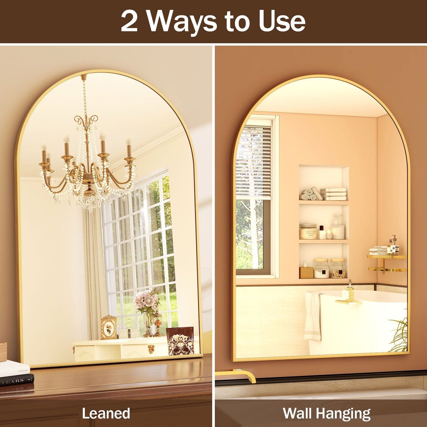 Specchio da parete per bagno ad arco YVANLA