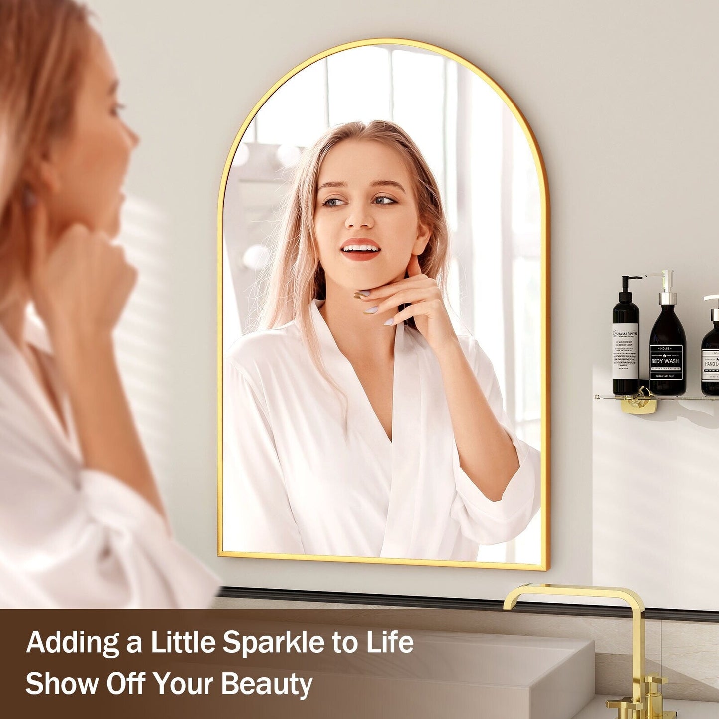 Specchio da parete per bagno ad arco YVANLA