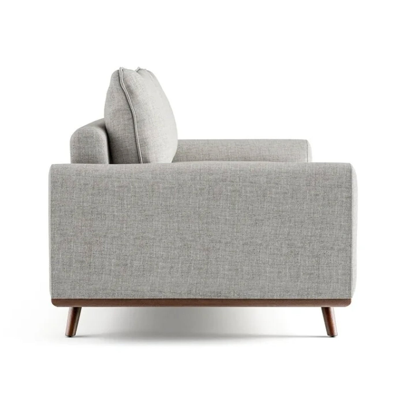 Divano Yaana con cuscini in misto piuma, legno marrone scuro, grigio, 83 pollici