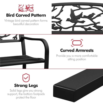 Panca da giardino Yaheetech per esterni, in metallo, per veranda - N/D
