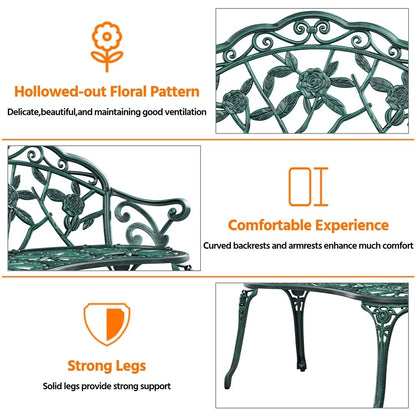 Panca da giardino in metallo per esterni Yaheetech - N/A