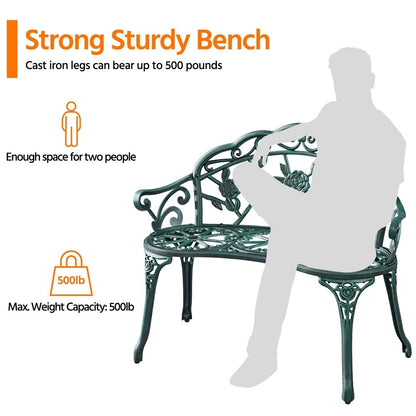 Panca da giardino in metallo per esterni Yaheetech - N/A