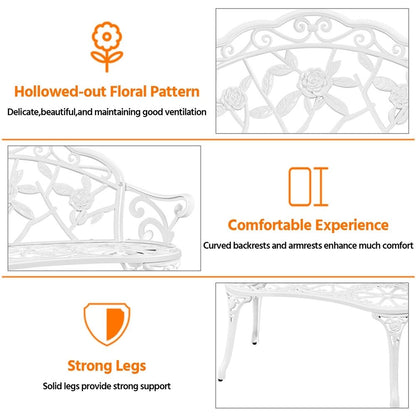 Panca da giardino in metallo per esterni Yaheetech - N/A