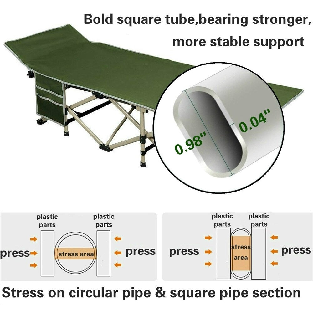 Yaheetech Lettino da campeggio pieghevole portatile in metallo per esterni e interni