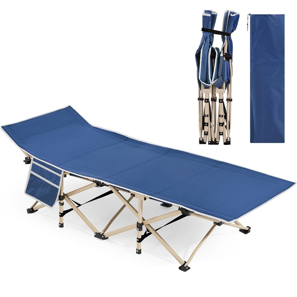 Yaheetech Lettino da campeggio pieghevole portatile in metallo per esterni e interni