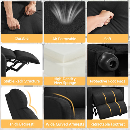 Poltrona reclinabile moderna in tessuto Yaheetech