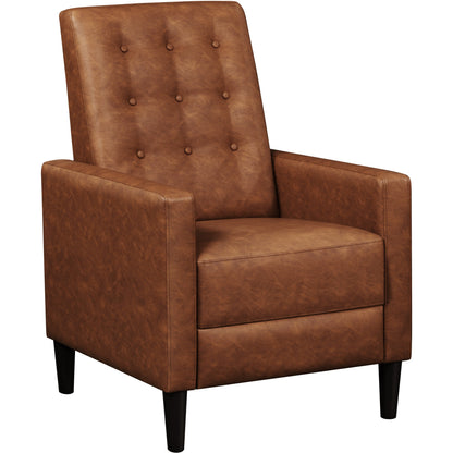 Divano moderno reclinabile in similpelle con poggiapiedi regolabile e imbottito Yaheetech