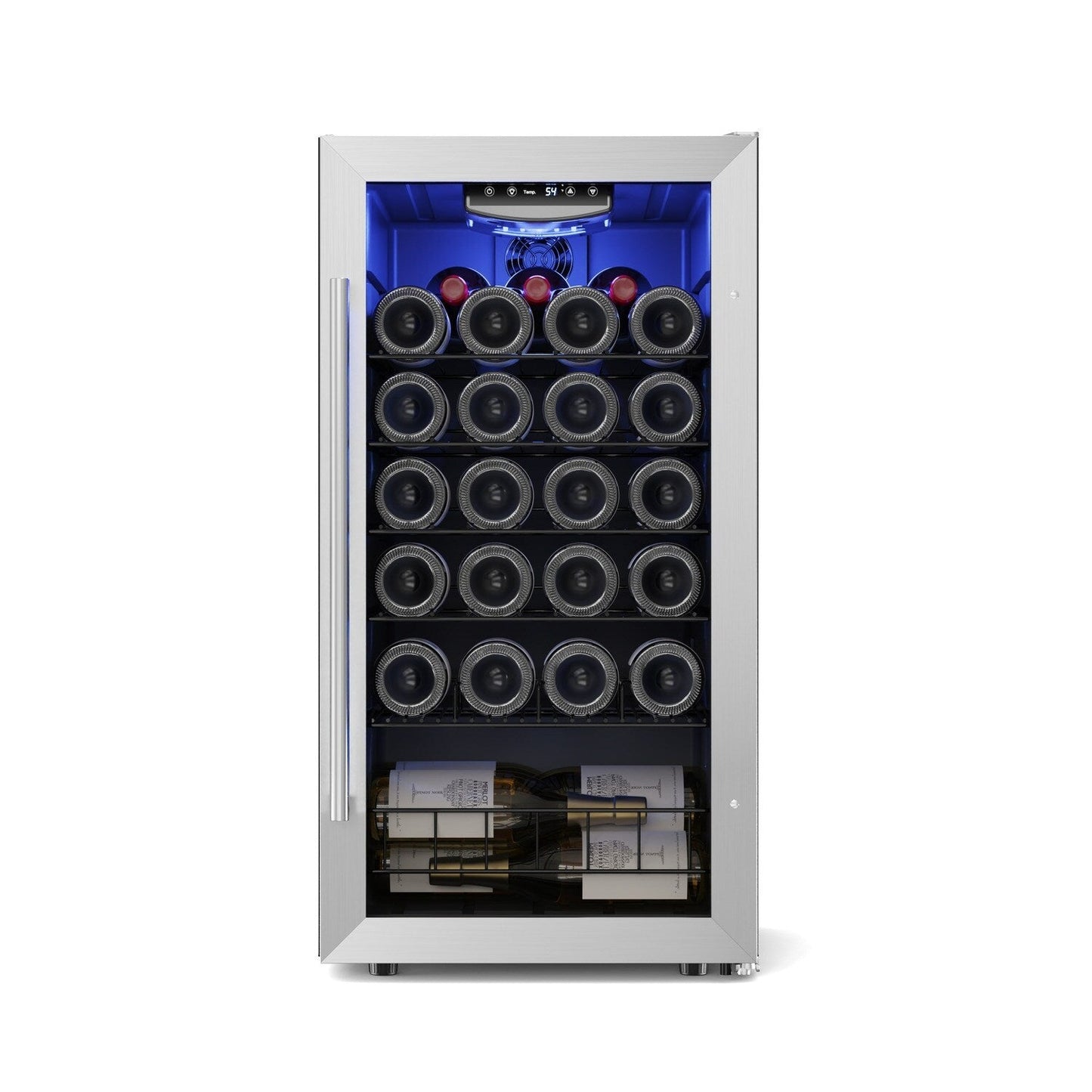 Mini frigorifero per vino indipendente Yeego da 17 pollici a zona singola da 27 bottiglie - 16,9 pollici