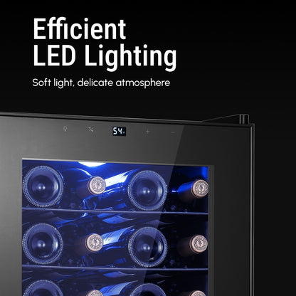 Frigorifero per vino/bevande da 17 pollici e 28 bottiglie, refrigeratore per vino in acciaio inossidabile per uso domestico e commerciale