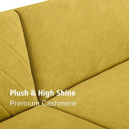 Divano letto futon in velluto giallo con fiocco di neve