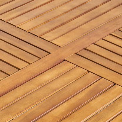 Set da pranzo quadrato da esterno York Acacia Wood da 5 pezzi di Christopher Knight Home