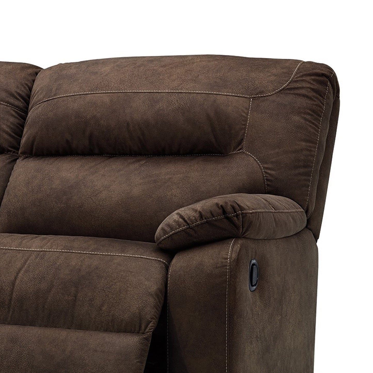 Divano reclinabile manuale a 2 posti Zano, in similpelle marrone caffè, 76 pollici