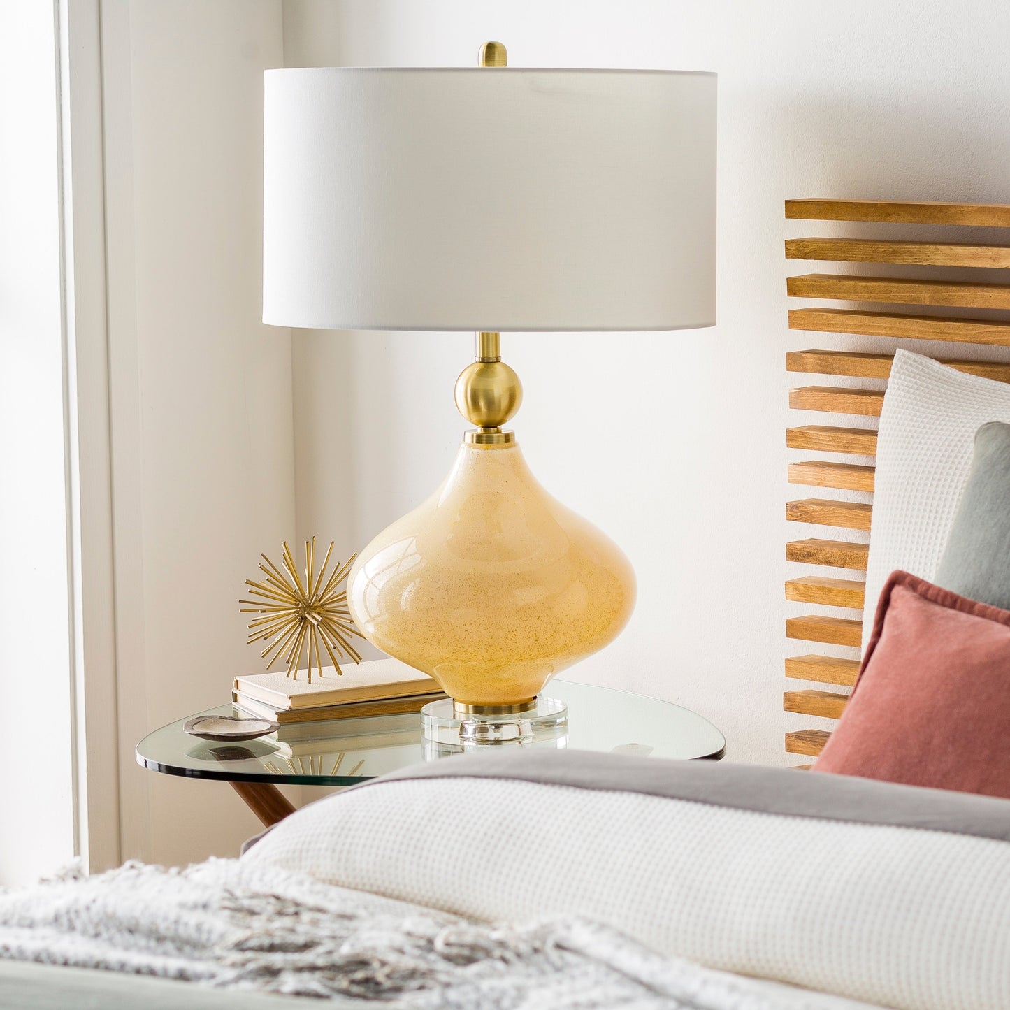 Lampada da tavolo in vetro dipinto a forma di zucca Zayaan