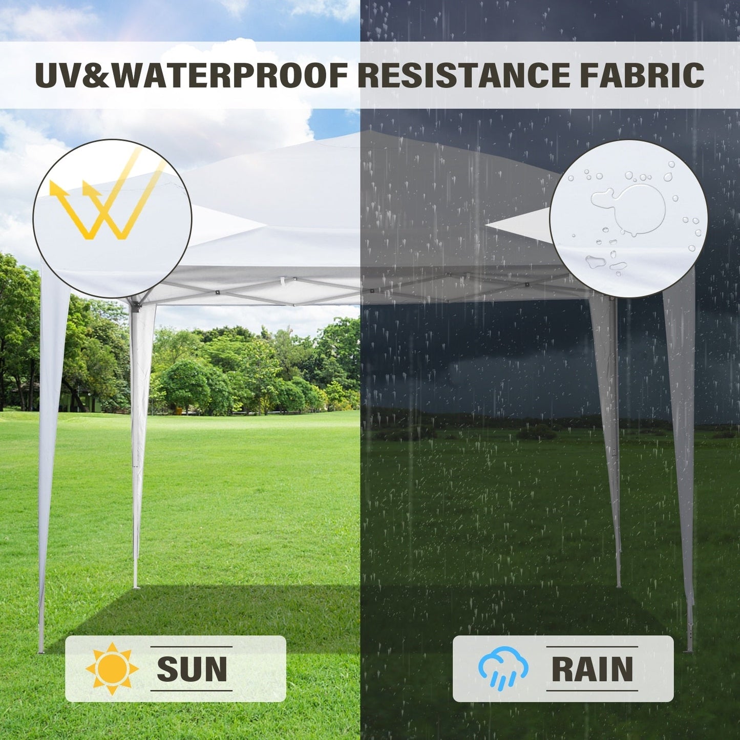 Tenda da giardino Zenova da 10' x 10', gazebo, tenda da festa, tenda da matrimonio