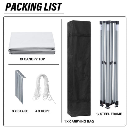 Tenda da giardino Zenova da 10' x 10', gazebo, tenda da festa, tenda da matrimonio