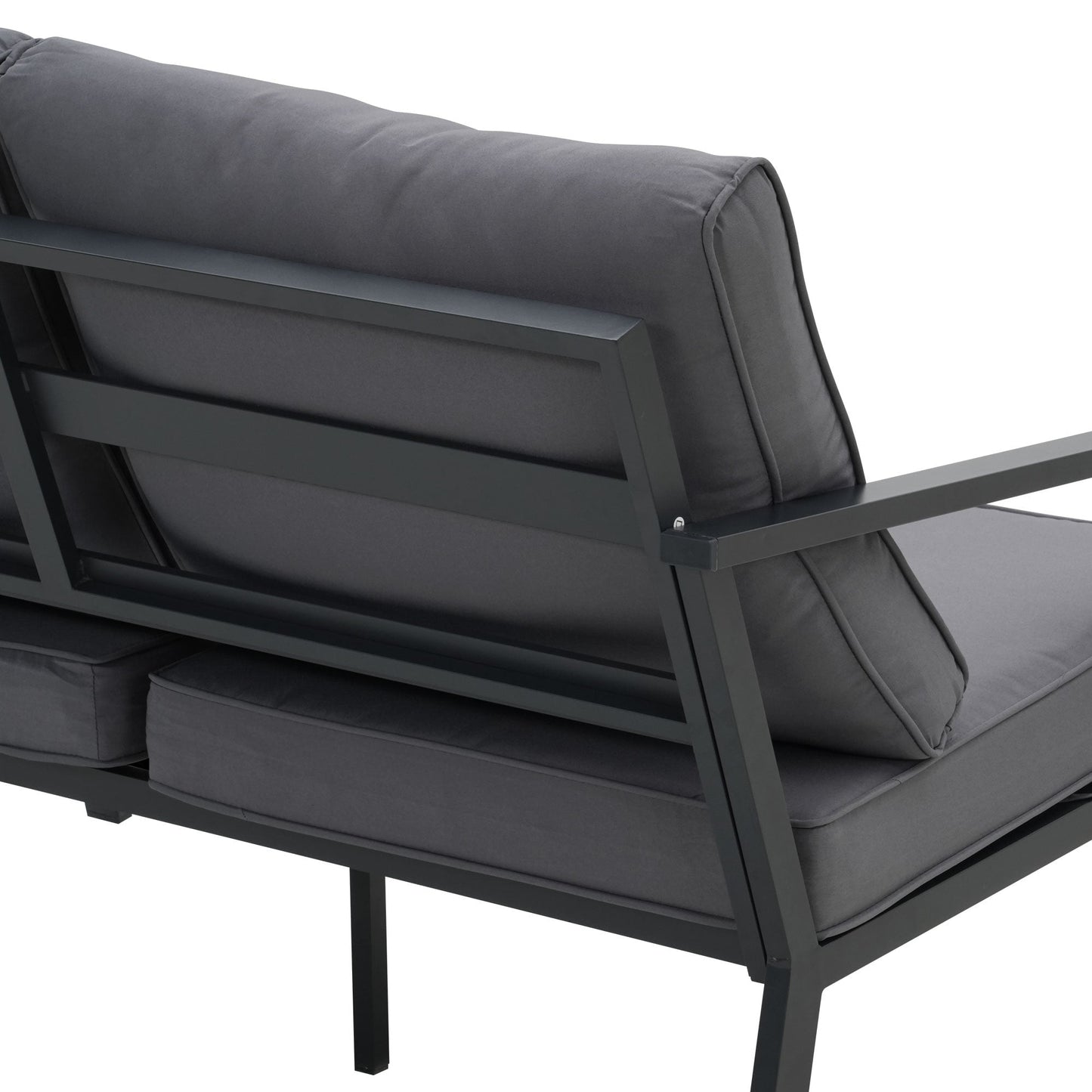 Set da conversazione per patio in alluminio Zenova da 2/4 pezzi, divano componibile da esterno con sedie singole