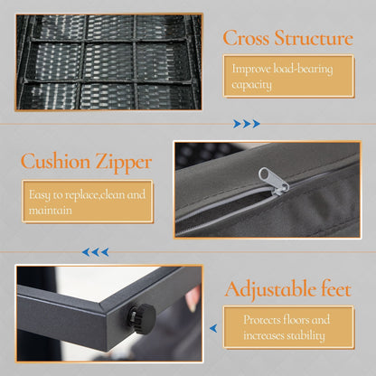 Set da giardino Zenova da 3 pezzi, tavolo e sedie in vimini, set da 2, mobili da balcone in rattan resistenti alle intemperie