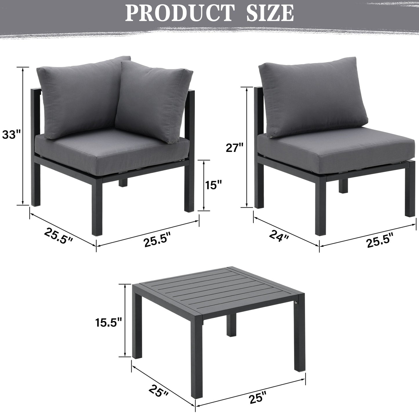 Set di mobili da giardino in alluminio Zenova da 5/7 pezzi, divano componibile per esterni