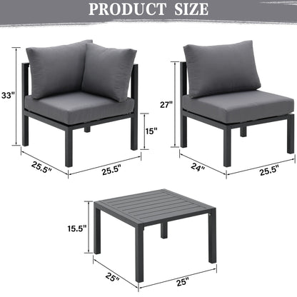 Set di mobili da giardino in alluminio Zenova da 5/7 pezzi, divano componibile per esterni