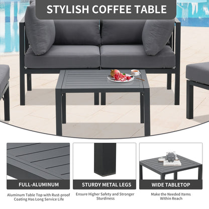 Set di mobili da giardino in alluminio Zenova da 5/7 pezzi, divano componibile per esterni