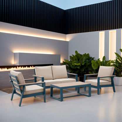 Set da conversazione per patio in alluminio Zenova, set di divani da esterno