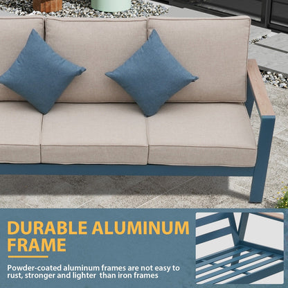 Set da conversazione per patio in alluminio Zenova, set di divani da esterno