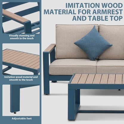 Set da conversazione per patio in alluminio Zenova, set di divani da esterno